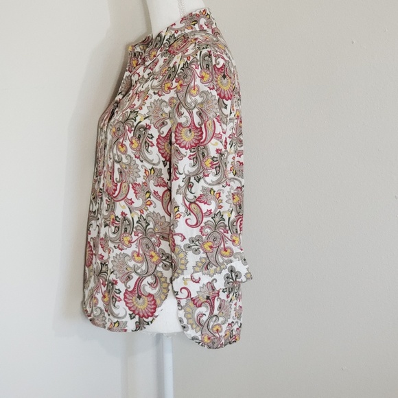 Rebecca Malone Button Down Paisley Blouse - Picture 2 of 4